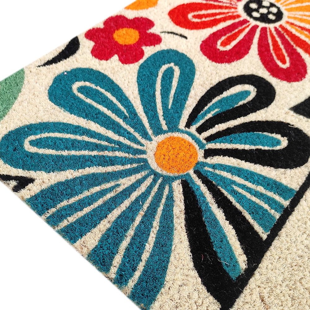 First Concept Inc Indoor Outdoor Welcome PVC Backed Coir Mat Bleach Printed Doormat