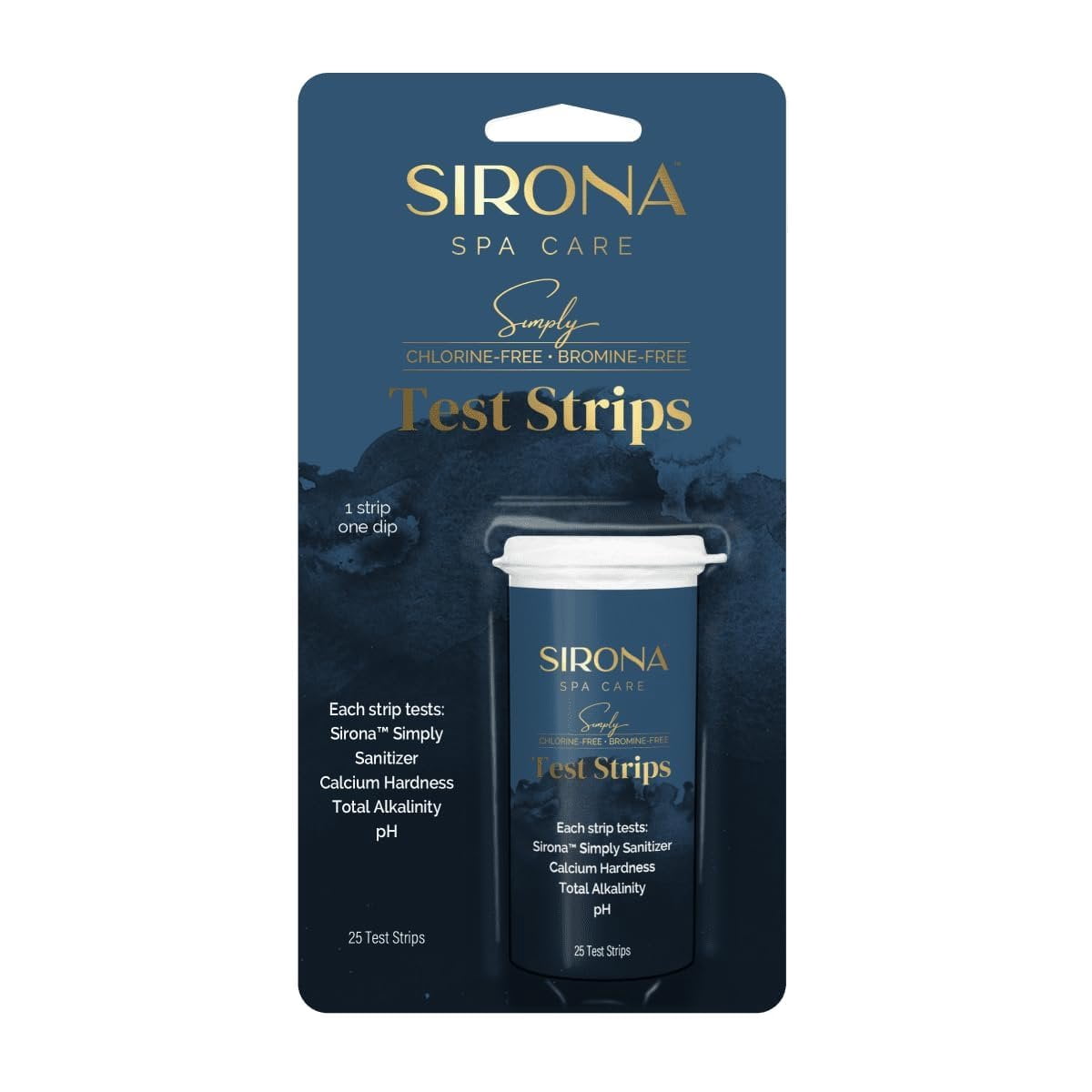 Sirona Spa Care 25 Test Strips with My Garden Pool Spa Sponge  Accurate Spa Water Testing Kit for pH, Alkalinity & Hardness with Bonus Oil-Absorbing Scum Remover