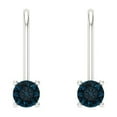 thumbnail image 3 of Clara Pucci 0.2Ct Natural London Blue Topaz Round Cut VVS1 Lever Back Drop Dangle 18k Solid hypoallergenic Gold Designer Earrings For December, 3 of 7
