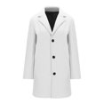 thumbnail image 4 of Inleife Women's New Fashionable Coats Solid Color Lapel Double Buckle With Pockets Woolen Coat Jacket, 4 of 5