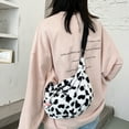 thumbnail image 5 of Women Chic Cow Pattern Shoulder Bag Large Capacity Plush Zipper Crossbody Pouch, 5 of 8