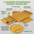 thumbnail image 2 of Dynamic Gear Charcuterie Boards with Drawers - Expandable Bamboo Cheese Board Set with Stainless Steel Utensils, Ceramic Bowls, Serving Trays, Utensil Drawer, and Appetizer Tray - 4 Hidden Drawers, 2 of 7