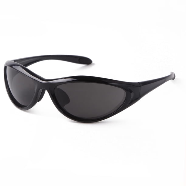 Gafas de Sol ADE WU Rave Y2K de Moda Envolventes Negro/Gris