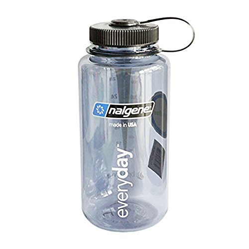 Nalgene Tritan Wide Mouth BPAFree Water Bottle (Grey w/ Black Cap, 2