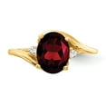 thumbnail image 5 of Solid 14k Yellow Gold 8x6mm Oval Garnet January Red Gemstone Diamond Engagement Ring Size 6 (.034 cttw.), 5 of 6