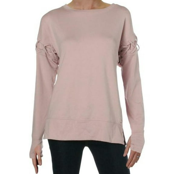 Ideology Womens Activewear Criss Cross Crewneck Sweatshirt;L