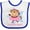 White and Royal, variant on Inktastic Monkey Love Tutu Dance Girls Baby Bib