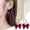 C, variante sur HALJEN Boucles d'Oreilles Nœud en Velours Rouge Automne et Hiver Boucles d'Oreilles Cloche Boucles d'Oreilles Boule de Cheveux Vintage Pinces Cadeau