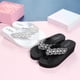 thumbnail image 4 of EeaseMX 1 par de zapatos de playa antideslizantes con suela antideslizante y diseño de diamantes de perla para mujer (negro, talla 38, 24 cm, 7 EE. UU., 4,5 Reino Unido, 38 UE, 9,432 pulgadas), 4 of 8