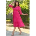 thumbnail image 3 of Pink Dobby Chiffon Self Design Fit & Flare Dress, 3 of 9