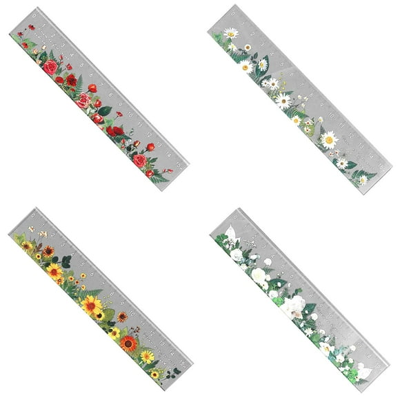 AKEGAMN Clearance! Cute Centimeter Ruler No Scale Clear Plastic Flower Rulers Girly Metric Measuring Rulers 6 Inch Straightruler For Drafting Student Compact and Cute: These rulers are not functiona