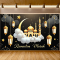 thumbnail image 5 of Ramadan Themed Banner with Golden Mosque Lanterns Stars Background Party Decorations for Iftar Parties Ramadan Gatherings Islamic Celebrations Photo Backdrops, 5 of 7