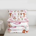 thumbnail image 6 of jejeloiu Pink Bow Cowgirl Western Queen Comforter Set Kids,Cute Western Print Bedding Comforter Set,Reversible,3-Piece, 6 of 8