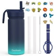 thumbnail image 1 of Botella De Agua Para Niños Botellas De Agua De 16 Oz Para Niños Con Pajita Y Pegatinas Taza Con Aislamiento De Doble Pared Al Vacío De Acero Inoxidable Botella De Agua Para Niños Para Regalos Escolare, 1 of 5