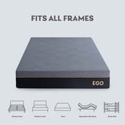 EGOHOME Ego Black 12 inch Gel Memory Foam Mattress, Full Mattress in a Box, Medium Firm