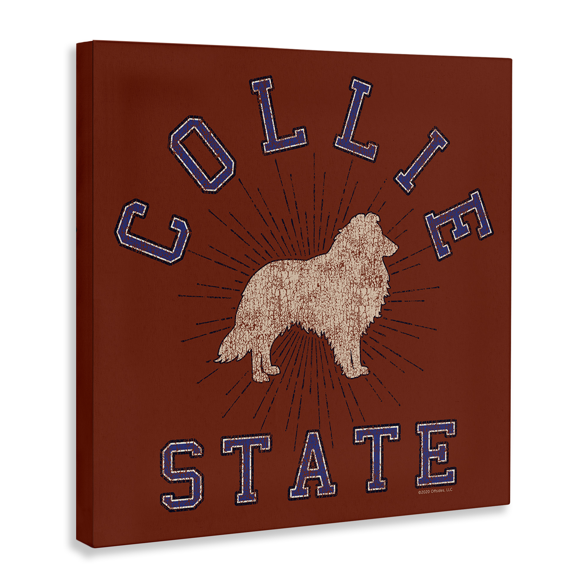 Stupell Industries Vintage Collie State Novelty & Humor Painting Wrapped Canvas Art Print Wall Art, 17 x 17