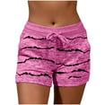 thumbnail image 2 of IchuanyiFashion Women Drawstring Casual Pocket Loose Printed Sports Shorts Pants, 2 of 5