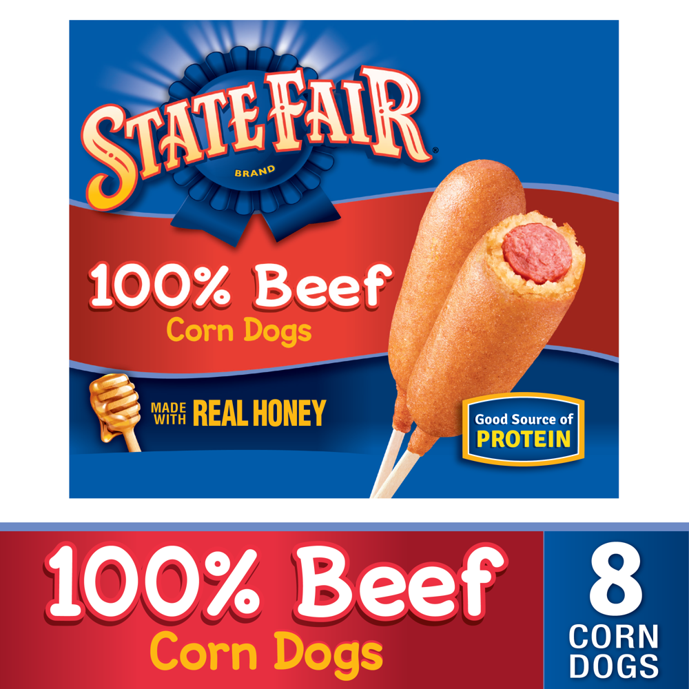 State Fair 100 Beef Corn Dogs Frozen Meal, 8 Count