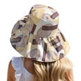 thumbnail image 3 of XINPING Women's Reversible Printed Sun Bucket Hat, Oversized Wide Brim UV Protection Beach Vacation Hat with Abstract Pattern, Lightweight and Packable, 3 of 5