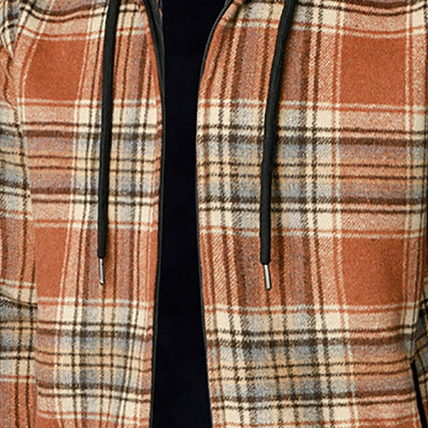 Hooded plaid 2025 sweater coat