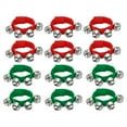thumbnail image 1 of Unique Bargains 10 Pcs Clochettes de Poignet, Clochettes de Cheville Instruments de Percussion Rythme Musical pour Fête Noël, Rouge/vert, 1 of 6