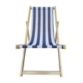thumbnail image 5 of 2PCS Dark Blue Stripe Populus Wood Sling Folding Chaise Lounge Chair, 5 of 11