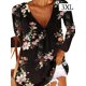 thumbnail image 2 of Guardurnaity Camiseta de mujer Camisa estampada de manga larga Blusa informal con cuello en V de otoño Prendas para la parte del cuerpo Negro 3XL Guardurnaity AP003521-06, 2 of 4