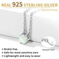 thumbnail image 3 of ChicSilver Simulated White Opal Pendant Necklace Round Shape 925 Sterling Silver Women Necklaces Birthday Jewelry Gifts for Her, 3 of 8