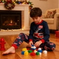 thumbnail image 2 of ELUTONG Boy's Christmas Pajamas，2 Sets of Kids' Cotton Long Sleeve Sleepwear with Santa Claus、Car and Astronaut for Boys Girls 2-12T, 2 of 7