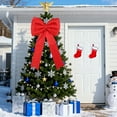 thumbnail image 7 of Christmas Tree Topper Bow Large Red Silk Indoor Outdoor Decor 45x30cm, 7 of 7