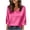 Hot Pink, variant on Satin Blouses for Women 3/4 Sleeve V Neck Tailored Fit Dressy Casual Silk Shirt Spring Summer Tops