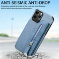 thumbnail image 5 of Jiahe Cover for iPhone XS/X, Credit Card Holder Phone Case with Magnetic Closure,Shockproof Anti-drop Flip Folio Zipper Wallet Kickstand Cover Case, blue, 5 of 6