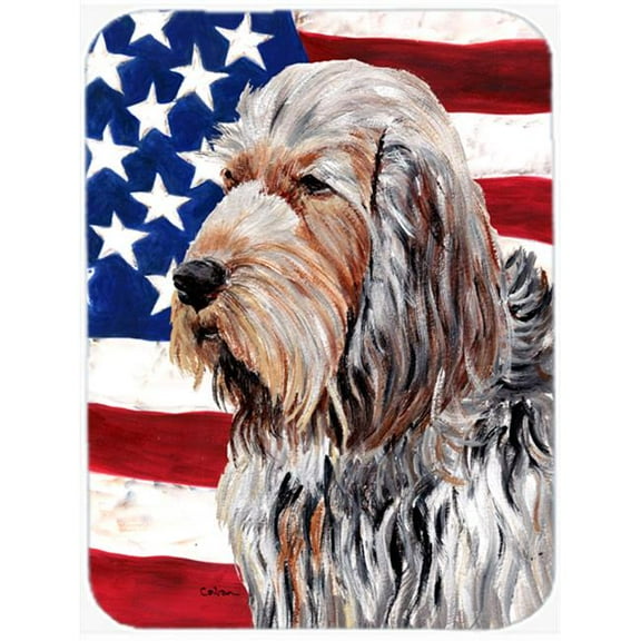 Otterhound With American Flag Usa Mouse Pad, Hot Pad Or Trivet, 7.75 x 9.25 In.