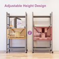 thumbnail image 3 of 4-Tier Pull Out Bakers Rack for Kitchen, Microwave Stand with Storage, Baker's Rack with Wheel, Adjustable Kitchen Storage Shelf, Rolling Utility Storage Cart, 3 of 9