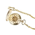 thumbnail image 3 of Skeletonized Petal Roman Handmade Mechanical Pocket Watch with Chain for Gift, 3 of 8