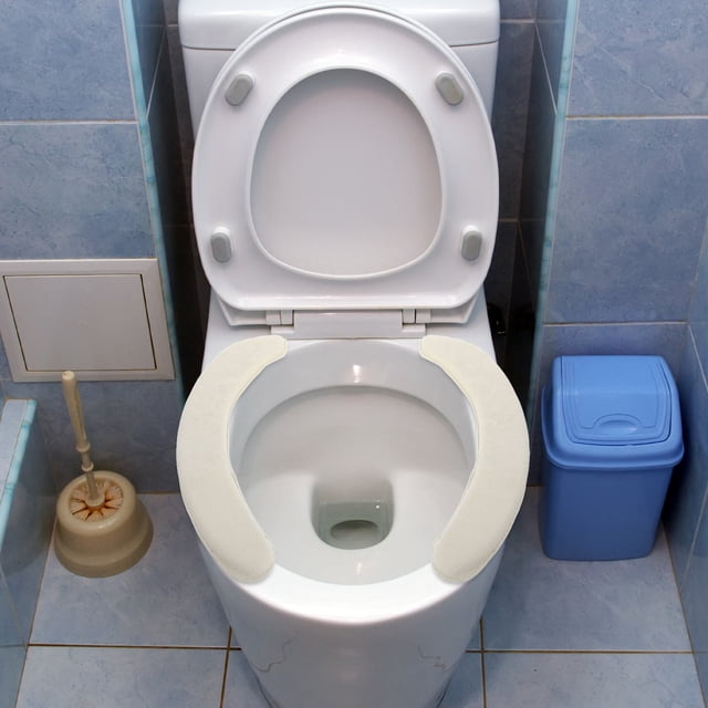 FOMIYES 1Par Funda Adhesiva Para Asiento De Inodoro Beige Y Acolchada Para Uso En El Hogar