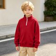 thumbnail image 4 of StSilkitty Sweatshirts for Boys Girls Quarter Zip Long Sleeve Mock Neck Pullover Tops Fall Winter Warm Clothes, 4 of 9