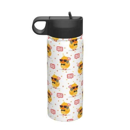 

Tideii Cute Duck for 18OZ Insulated Space Bottle Stainless Steel Water Cup with Straw Suitable for Outdoor Sports Unisex