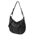thumbnail image 2 of T Tahari Devon Leather Hobo Handbag, Black, 2 of 9