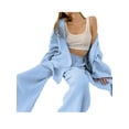 thumbnail image 3 of VISgogo Conjuntos de pijamas para mujer, cárdigan de manga larga de color sólido con cinturón + conjunto de pantalones largos elásticos de cintura alta VISgogo  moda, 3 of 6