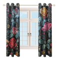 thumbnail image 3 of Boho Vintage Floral 2 Panel Curtain Set, Watercolor Painting Window Treatment Living Room Bedroom Decor, 3 of 5