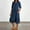 Blue, variant on Women Fashion Solid Round Neck Pocket Quarter Sleeve Casual Loose Long Dress Womens Casual Summer Dress Long Sleeve Dresses Casual for Women Dress Ruffles Women Womens Long Dresses Woman Maxi Dresses