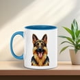 thumbnail image 2 of Patriotic German Shepherd Stained Glass Portrait American Flag 11oz Accent Two-tone Mug Alsatian Dog Lover Gifts Coffee Tea Cup - 01010, 2 of 5