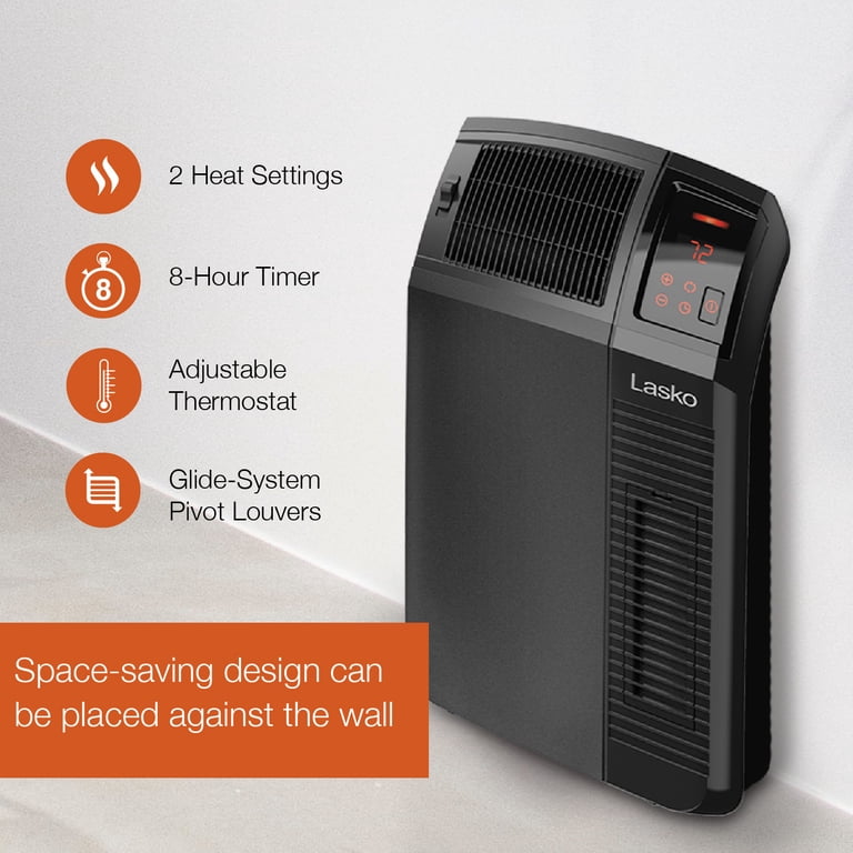 Lasko 1500W Electric Cyclonic Ceramic Room Space Heater with Timer,  CC24920, Black - Walmart.com