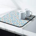 thumbnail image 3 of Washable Rubber Daisy Cute Floral Dish Drying Mats for Kitchen Counter Home Large Coffee Bar Pad Accessories and Decor for Utensils Stemware 16''x18'', 3 of 7