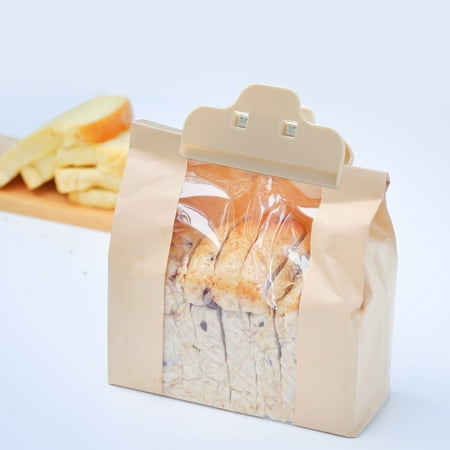 

UAEBM Heavy-Duty Plastic Chip Bag Clips for Long-Lasting Freshness Multipurpose Kitchen and Office Sealing Clamps Beige