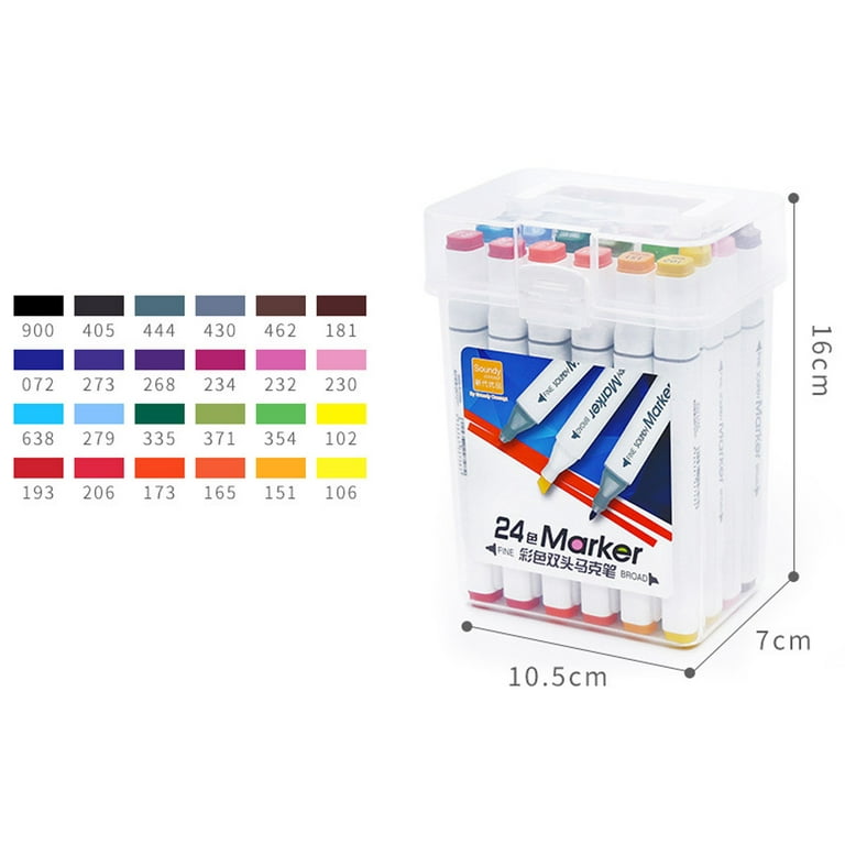 SagaSave 24/36/48 Colour Marker Pens Set Dual-Tip Markers for Coloring  Books Writing Journaling Note Art Project 