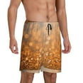 thumbnail image 2 of Kdxio Sparkling Orange and Black Print Mens Sleep Shorts Bottoms Soft Comfy Pajama Wear Pants with Drawstring Pockets, 2 of 7