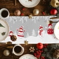 thumbnail image 4 of Christmas Table Runner Xmas Tree Snowman Table Runners Grey Pine Needles Snowflake Cotton Linen Dresser Scarf Kitchen Dining Table Decor for Christmas Holiday Party Decor 13x90 Inch, 4 of 9
