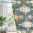 thumbnail image 4 of Yayeee Window Curtains Light Filtering 63"x52" Grommet Panel Pair Home Living Room Decor, Pink Geometric Flowers, 4 of 7
